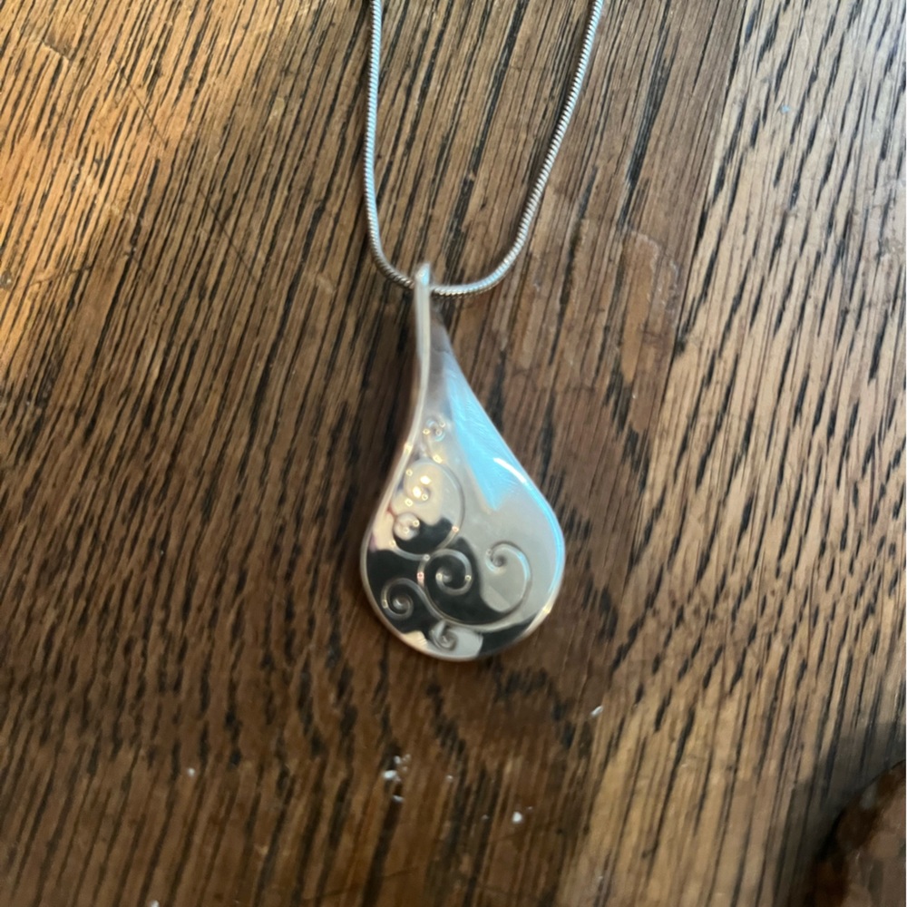 Brighton Silver Paisley Pendant Necklace